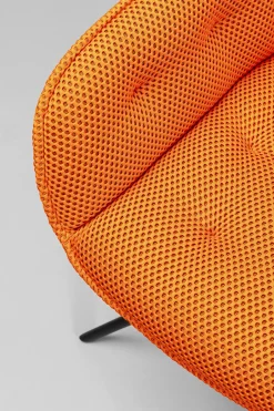 Krzesło Z Podłokietnikami Obrotowe Pikowane Pomarańczowe Nogi Czarne 64x81 Cm*KARE Design