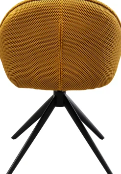 Krzesło Z Podłokietnikami Obrotowe Pikowane żółte Nogi Czarne 64x81 Cm*KARE Design Clearance