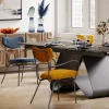 Krzesło Z Podłokietnikami żółte Z Czarną Stalową Ramą 59x82 Cm*KARE Design Online