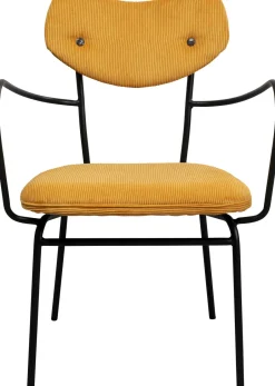 Krzesło Z Podłokietnikami żółte Z Czarną Stalową Ramą 59x82 Cm*KARE Design Online
