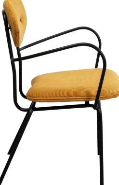 Krzesło Z Podłokietnikami żółte Z Czarną Stalową Ramą 59x82 Cm*KARE Design Online