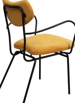 Krzesło Z Podłokietnikami żółte Z Czarną Stalową Ramą 59x82 Cm*KARE Design Online