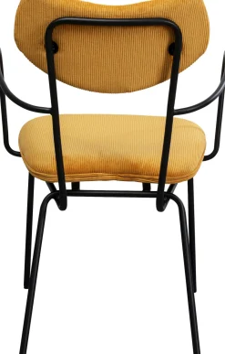 Krzesło Z Podłokietnikami żółte Z Czarną Stalową Ramą 59x82 Cm*KARE Design Online