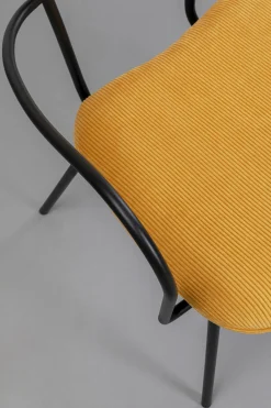 Krzesło Z Podłokietnikami żółte Z Czarną Stalową Ramą 59x82 Cm*KARE Design Online