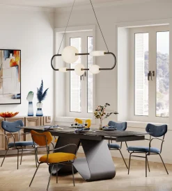 Krzesło Z Podłokietnikami żółte Z Czarną Stalową Ramą 59x82 Cm*KARE Design Online