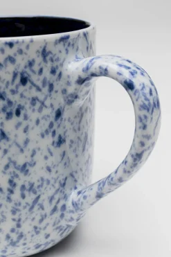 Kubek Kamionkowy Z Uchem W Kolorze Biało-niebieskim 350 Ml*KARE Design Outlet