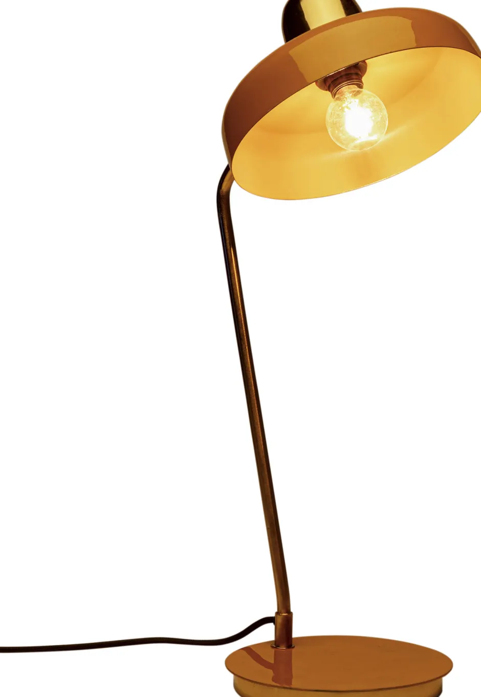Lampa Biurkowa Stalowa Złota Z Pomarańczowym Kloszem 56 Cm*KARE Design Clearance