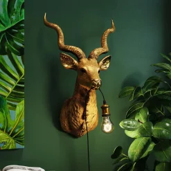 Lampa ścienna Animal Goat 45x74 Cm Złota*KARE Design Discount