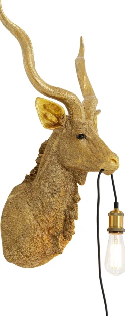 Lampa ścienna Animal Goat 45x74 Cm Złota*KARE Design Discount