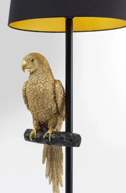 Lampa Podłogowa Animal Parrot Ø40x176 Cm Czarno-złota*KARE Design Outlet