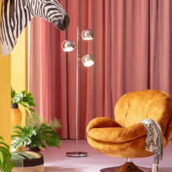 Lampa Podłogowa Calotta 40x151 Cm Srebrna*KARE Design Discount
