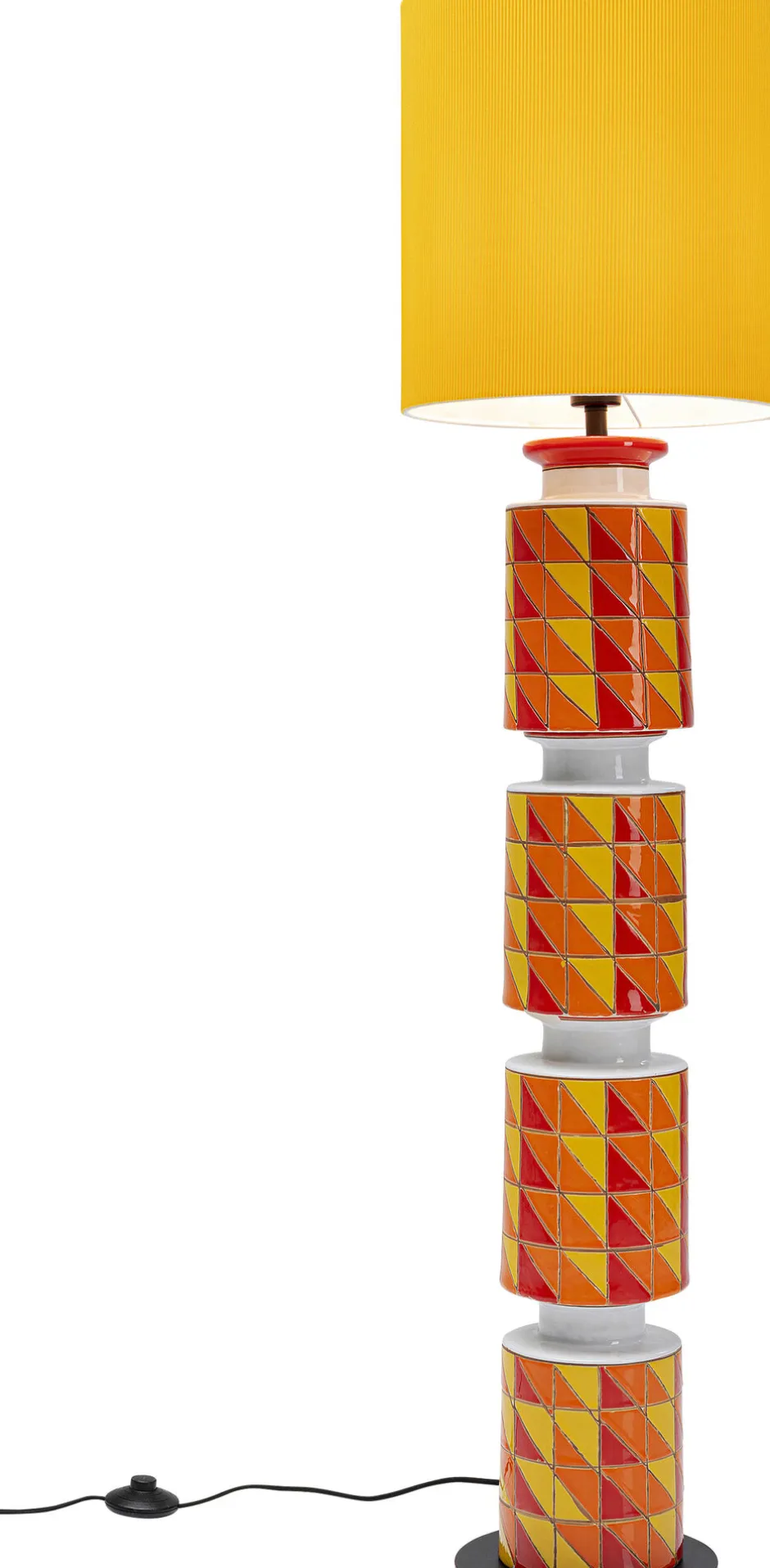Lampa Podłogowa Ceramiczna Kolorowa Abażur Pomarańczowy Ø33x138 Cm*KARE Design