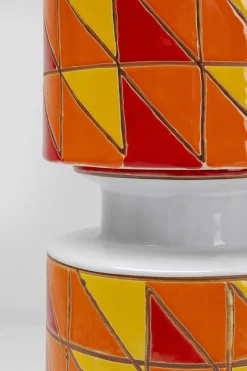 Lampa Podłogowa Ceramiczna Kolorowa Abażur Pomarańczowy Ø33x138 Cm*KARE Design