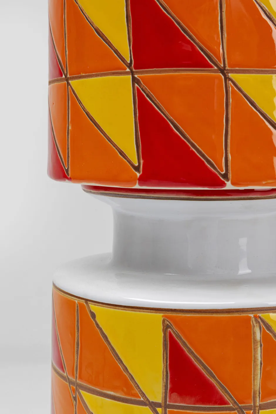 Lampa Podłogowa Ceramiczna Kolorowa Abażur Pomarańczowy Ø33x138 Cm*KARE Design