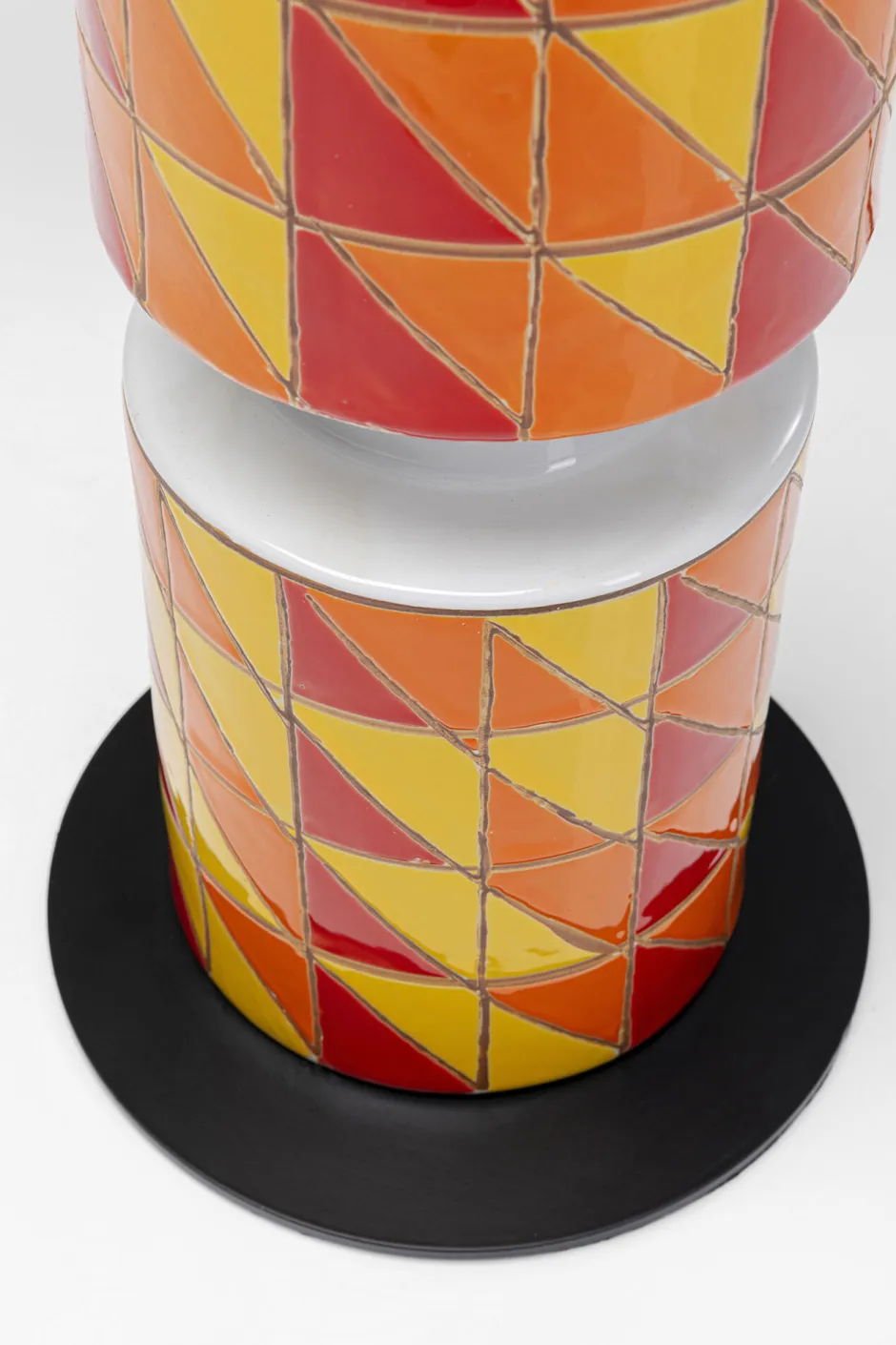 Lampa Podłogowa Ceramiczna Kolorowa Abażur Pomarańczowy Ø33x138 Cm*KARE Design