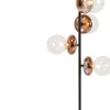 Lampa Podłogowa Czarna Klosze Szklane Transparentne I Miedziane 165 Cm*KARE Design Sale