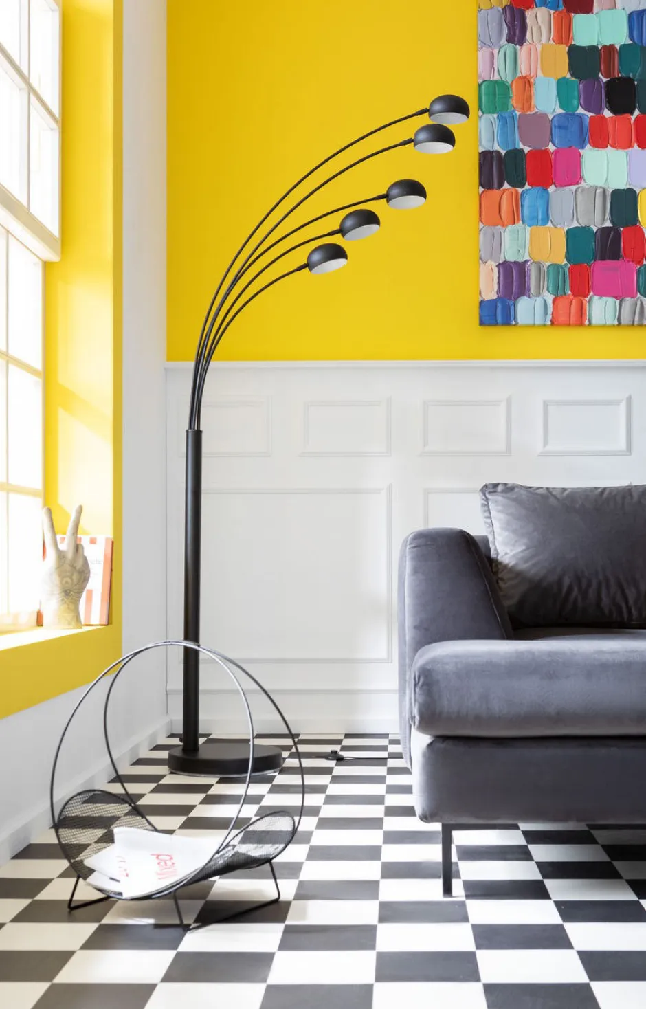 Lampa Podłogowa Five Fingers 86x201 Cm Czarna*KARE Design Outlet