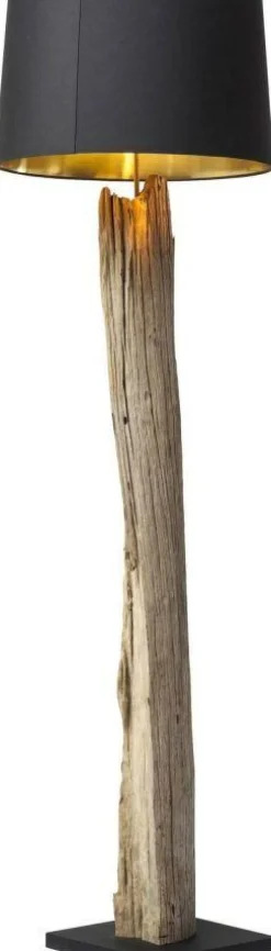Lampa Podłogowa Nature Straight 52x171 Cm Czarno-drewniana*KARE Design Outlet