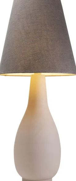 Lampa Podłogowa Podstawa Stalowa Beżowa Abażur Lniany Szary Ø42x99 Cm*KARE Design New