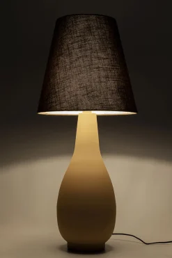 Lampa Podłogowa Podstawa Stalowa Beżowa Abażur Lniany Szary Ø42x99 Cm*KARE Design New