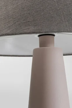 Lampa Podłogowa Podstawa Stalowa Beżowa Abażur Lniany Szary Ø42x99 Cm*KARE Design New
