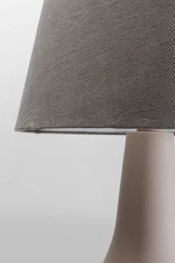 Lampa Podłogowa Podstawa Stalowa Beżowa Abażur Lniany Szary Ø42x99 Cm*KARE Design New