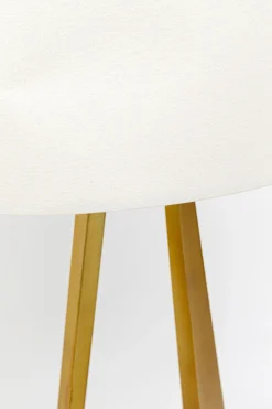 Lampa Podłogowa Podstawa Złota Stalowa Abażur Biały Lniany 150 Cm*KARE Design Hot