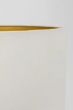 Lampa Podłogowa Podstawa Złota Stalowa Abażur Biały Lniany 150 Cm*KARE Design Hot