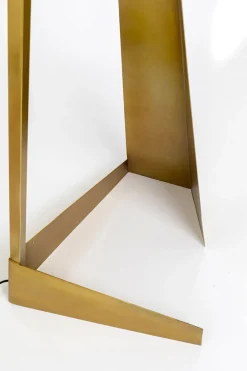Lampa Podłogowa Podstawa Złota Stalowa Abażur Biały Lniany 150 Cm*KARE Design Hot