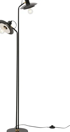 Lampa Podłogowa Podwójna Czarna Stalowa 149 Cm*KARE Design
