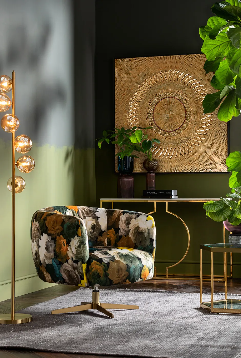 Lampa Podłogowa Scal Balls 28x160 Cm Mosiężna*KARE Design Best
