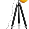 Lampa Podłogowa Trójnóg Z Regulacją Wysokości Czarna Drewno I Stal 95-140 Cm*KARE Design Best
