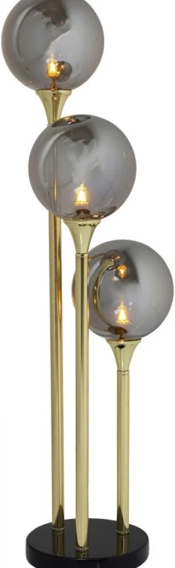 Lampa Stołowa Al Capone Tre 18x83 Cm Złota Klosze Przydymione*KARE Design Sale