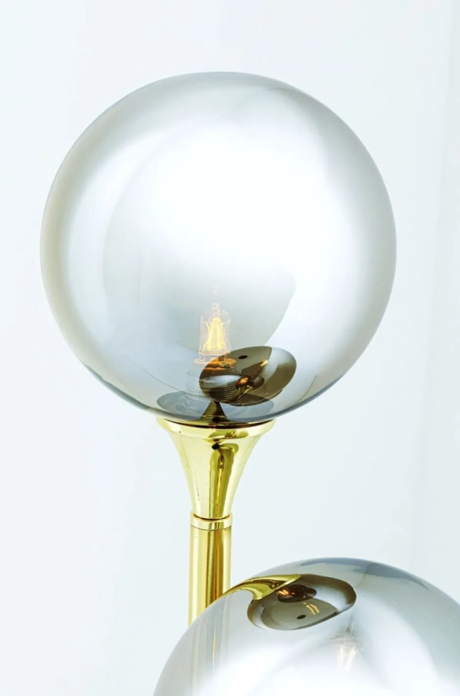 Lampa Stołowa Al Capone Tre 18x83 Cm Złota Klosze Przydymione*KARE Design Sale