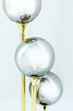 Lampa Stołowa Al Capone Tre 18x83 Cm Złota Klosze Przydymione*KARE Design Sale