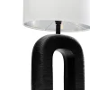 Lampa Stołowa Aluminium Czarne I Abażur Biały Lniany 79 Cm*KARE Design Outlet