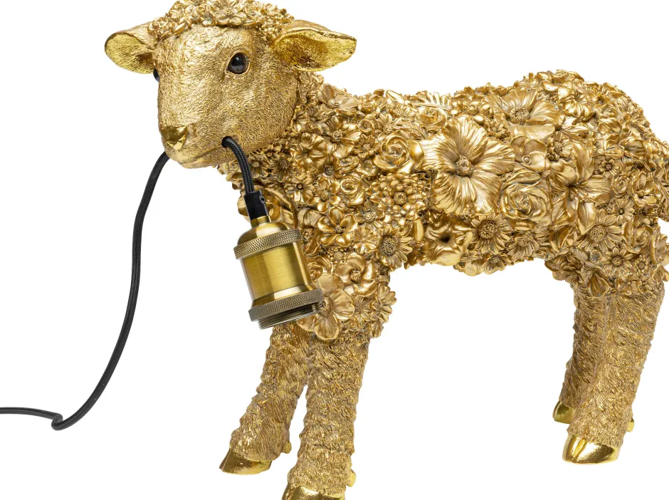 Lampa Stołowa Animal Flower Sheep 47x36 Cm Złota*KARE Design Outlet
