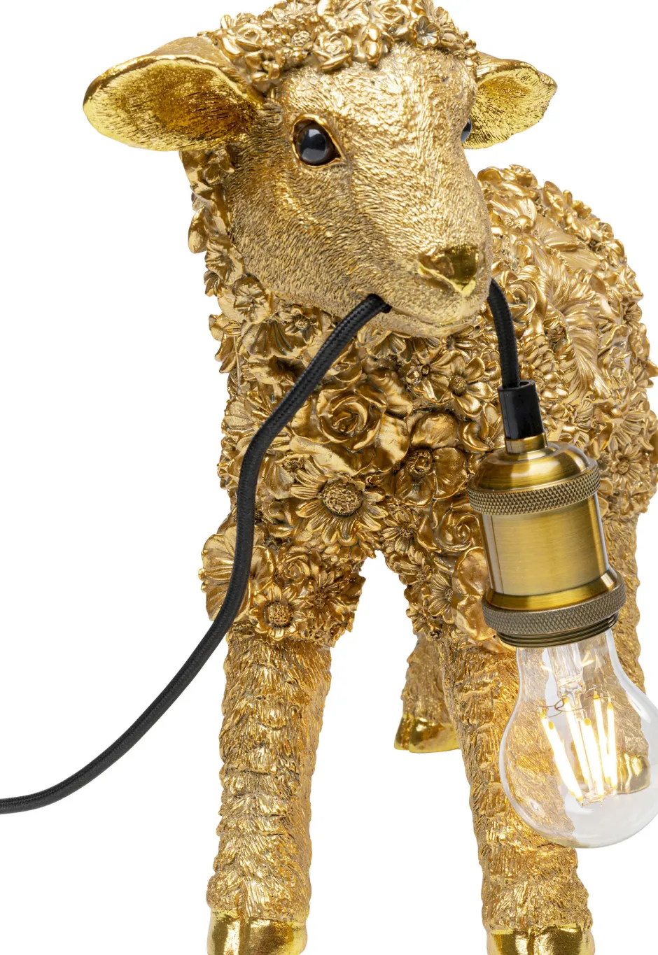 Lampa Stołowa Animal Flower Sheep 47x36 Cm Złota*KARE Design Outlet