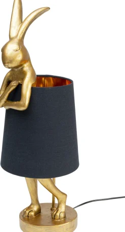 Lampa Stołowa Animal Rabbit 23x68 Cm Złota - Klosz Czarny*KARE Design Outlet