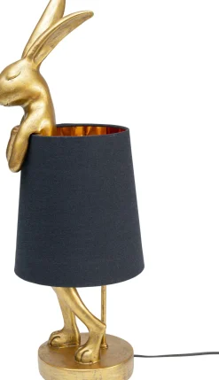 Lampa Stołowa Animal Rabbit 23x68 Cm Złota - Klosz Czarny*KARE Design Outlet