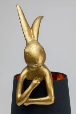 Lampa Stołowa Animal Rabbit 23x68 Cm Złota - Klosz Czarny*KARE Design Outlet