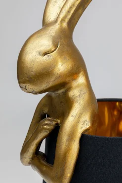 Lampa Stołowa Animal Rabbit 23x68 Cm Złota - Klosz Czarny*KARE Design Outlet
