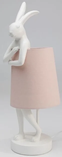 Lampa Stołowa Animal Rabbit 17x50 Cm Biała - Klosz Różowy*KARE Design