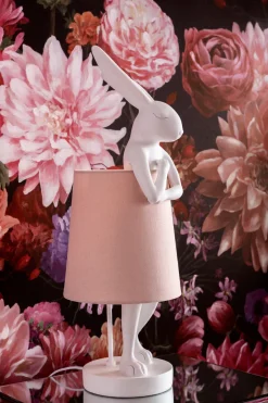 Lampa Stołowa Animal Rabbit 17x50 Cm Biała - Klosz Różowy*KARE Design