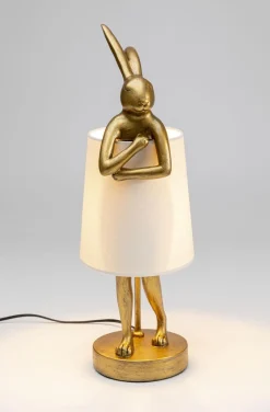 Lampa Stołowa Animal Rabbit 17x50 Cm Złota - Klosz Biały*KARE Design Hot
