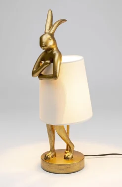 Lampa Stołowa Animal Rabbit 17x50 Cm Złota - Klosz Biały*KARE Design Hot
