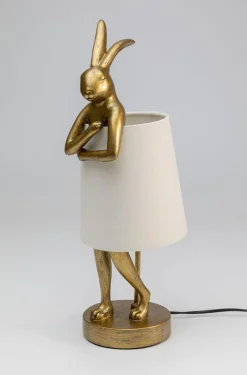 Lampa Stołowa Animal Rabbit 17x50 Cm Złota - Klosz Biały*KARE Design Hot