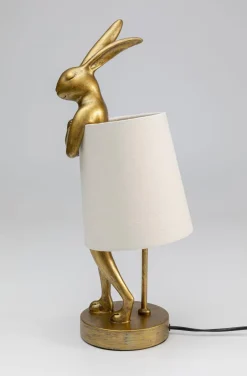Lampa Stołowa Animal Rabbit 17x50 Cm Złota - Klosz Biały*KARE Design Hot