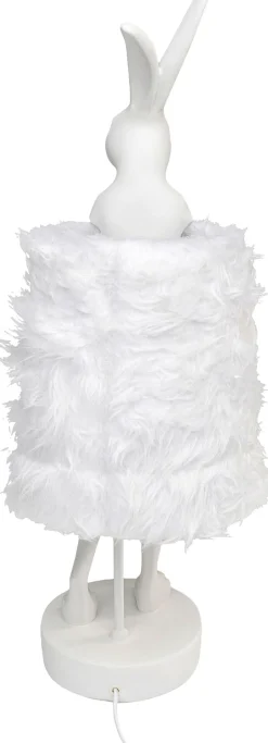 Lampa Stołowa Biała Królik Abażur Futrzasty 68 Cm*KARE Design