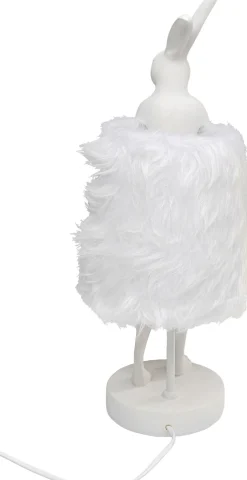 Lampa Stołowa Biała Królik Abażur Futrzasty 50 Cm*KARE Design Discount